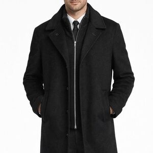 Kenneth Cole mens black wool coat